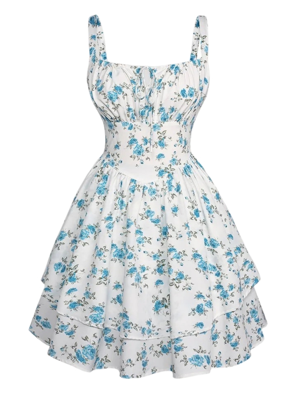 SCARLET DARKNESS | Teal Peacock‎ Blue Floral Cottagecore Corset Sun Dress | XXL